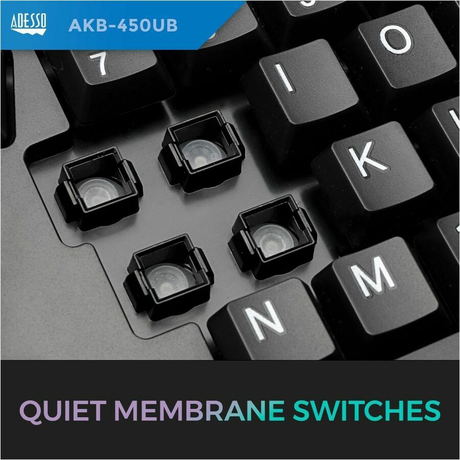 Adesso TruForm Ergonomic Touchpad Keyboard with Integrated Palm Rest & Multimedia Hotkeys