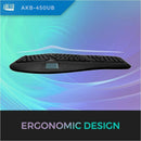 Adesso TruForm Ergonomic Touchpad Keyboard with Integrated Palm Rest & Multimedia Hotkeys