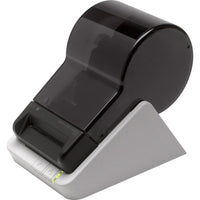 Side angle of the Seiko 203 DPI Smart Label Printer, emphasizing its innovative design and functionality for direct thermal printing.