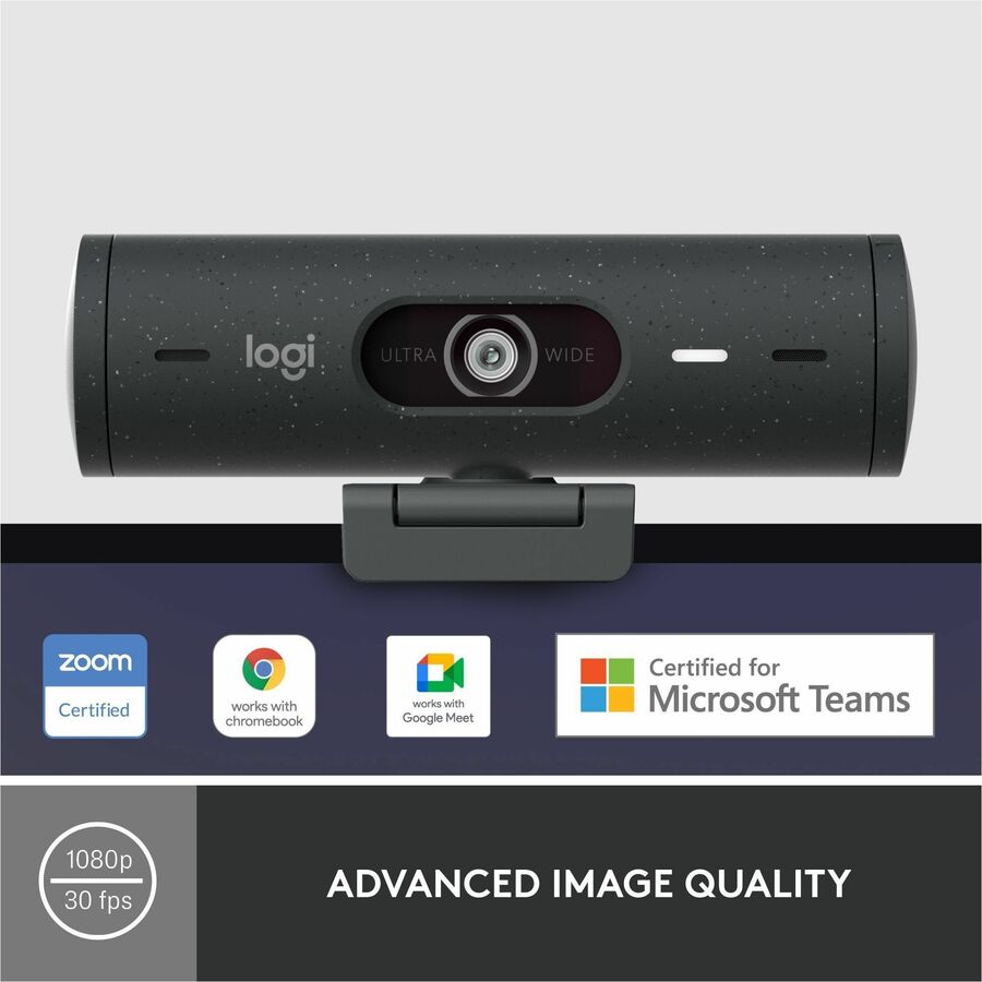 Logitech Brio 500 HD Webcam | Full HD 1080p | Auto Light Correction & Framing | Graphite