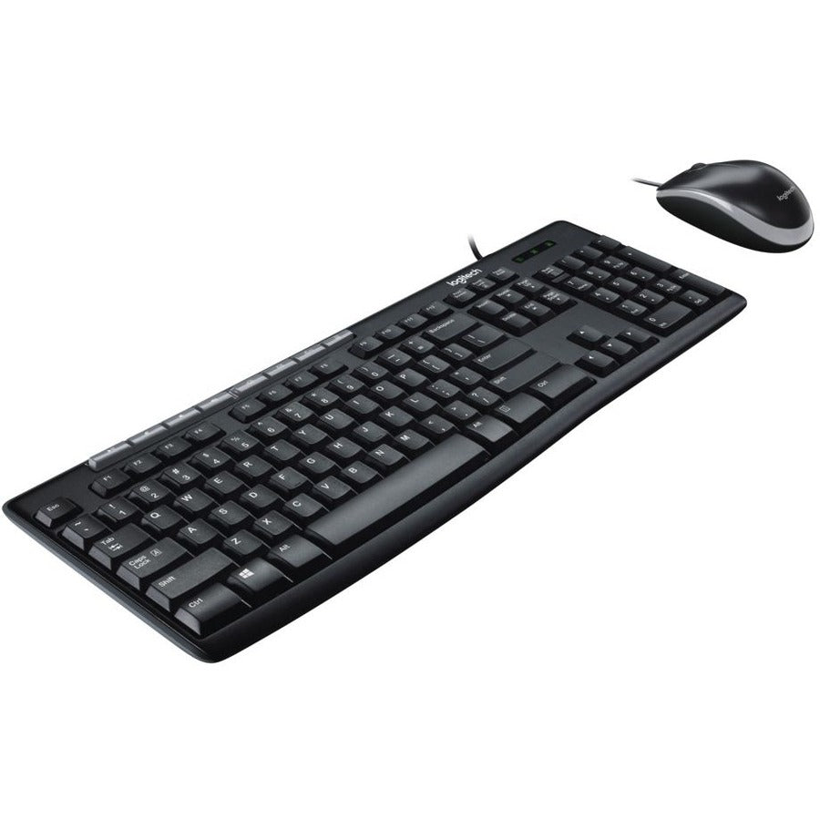 Logitech MK200 Black Keyboard And Mouse Set - Whisper-Quiet Keys, One-Touch Controls, Durable Design