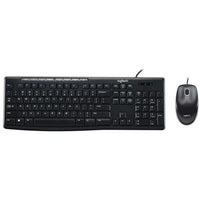 Logitech MK200 Black Keyboard And Mouse Set - Whisper-Quiet Keys, One-Touch Controls, Durable Design