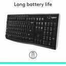 Logitech K270 Wireless Keyboard - 2.4G Connection, Long Battery Life, Spill-Resistant, Full-Size Layout