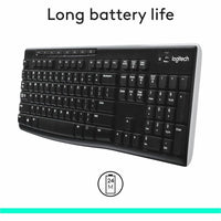 Logitech K270 Wireless Keyboard - 2.4G Connection, Long Battery Life, Spill-Resistant, Full-Size Layout