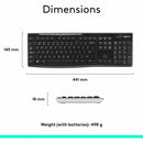 Logitech K270 Wireless Keyboard - 2.4G Connection, Long Battery Life, Spill-Resistant, Full-Size Layout
