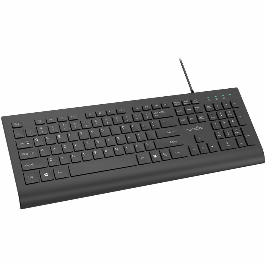 Rocstor K10 Wired USB Keyboard | 104 Key QWERTY Layout | Durable Design for Efficient Typing