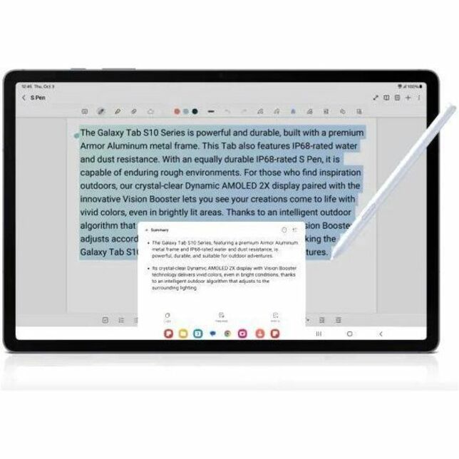Samsung Galaxy Tab S10 Plus 12GB RAM 512GB Storage, Water-Resistant, Dynamic AMOLED, S Pen Included, Moonstone Gray