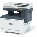 Xerox C325 Color Laser Multifunction Printer at an angle, showcasing optimal design for wired and wireless connectivity, maximizing workplace efficiency.