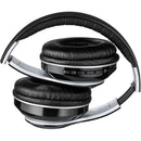 Adesso Xtream P500 Bluetooth Headset with Noise-Cancelling Microphone, sleek and folded design showcasing its portability and modern style.