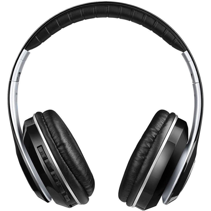 Adesso Xtream P500 Bluetooth Headset viewed from the front, displaying its ergonomic structure and stylish design tailored for long listening sessions.