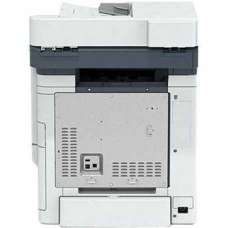 Back view of the Xerox VersaLink C625 Color Multifunction Printer, showcasing its compact design and TAA compliance, ideal for efficient office workflow.