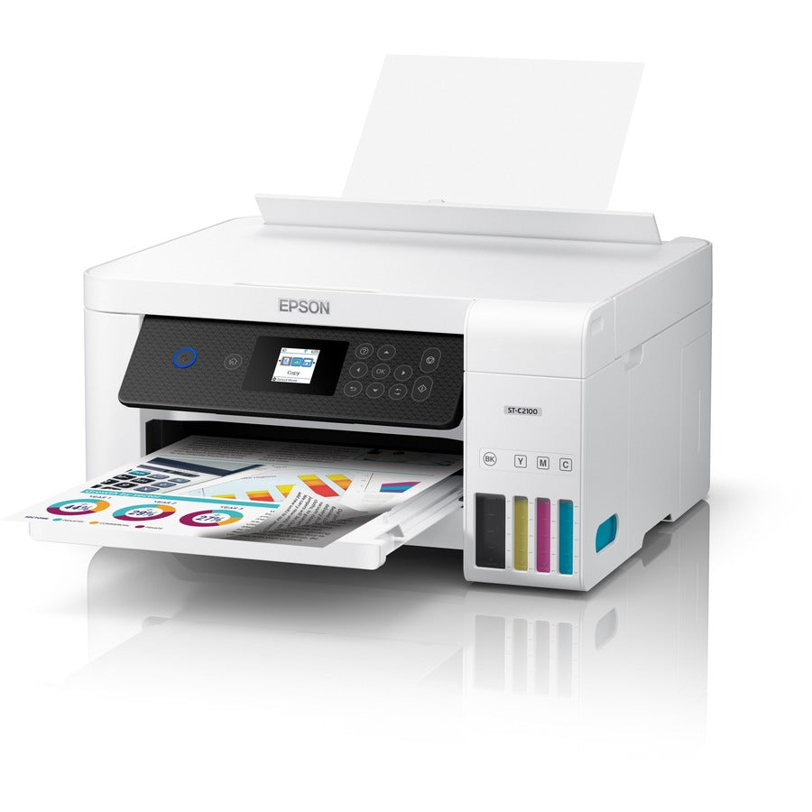Epson WorkForce ST-C2100 WiFi Supertank Color Printer, 5200 Pages, Fast Printing & 2-Sided Printing