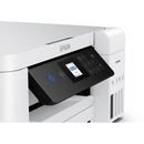 Control panel of the Epson WorkForce ST-C2100 WiFi Supertank Color Printer showcasing user-friendly interface for easy navigation.