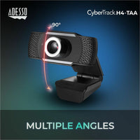 Adesso CyberTrack H4 Webcam 1080P HD with Built-In Microphone for Video Conferencing