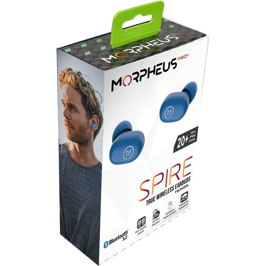 Morpheus Spire Wireless Earbuds BT 5.2 - 20H Playtime, Sweatproof, Immersive Sound