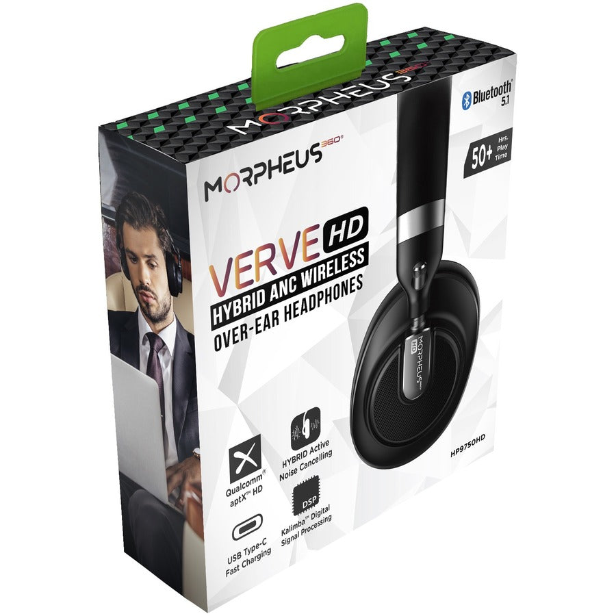 Morpheus Verve HD Hybrid ANC Bluetooth Headphones - Qualcomm® aptX™ HD, 50-Hour Playtime, Fast Charging