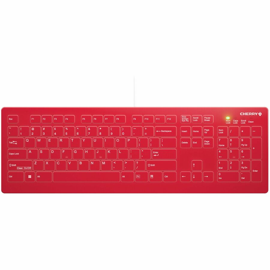 Active Key AKC8112 Red Medical Keyboard - Hygienic, Waterproof, IP68, CleanFunction, US Layout
