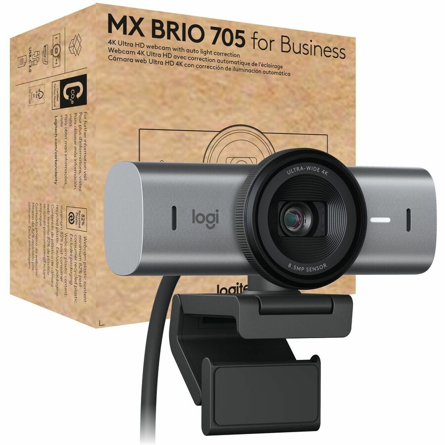 Logitech Brio 705 Biz 4K Webcam - Superior 4K Video, AI Enhancement, Privacy Shutter