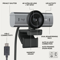 Logitech Brio 705 Biz 4K Webcam - Superior 4K Video, AI Enhancement, Privacy Shutter