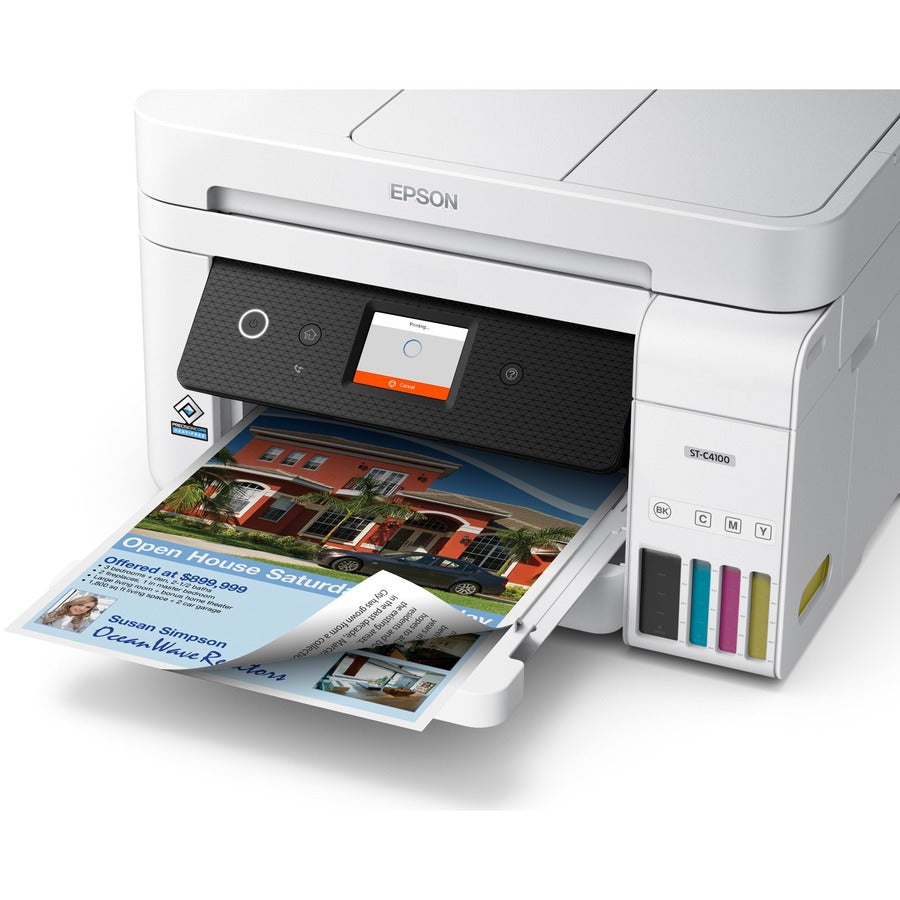 Epson WorkForce ST-C4100 Supertank All-In-One Printer – High-Capacity, Fast Printing, Wireless Connectivity