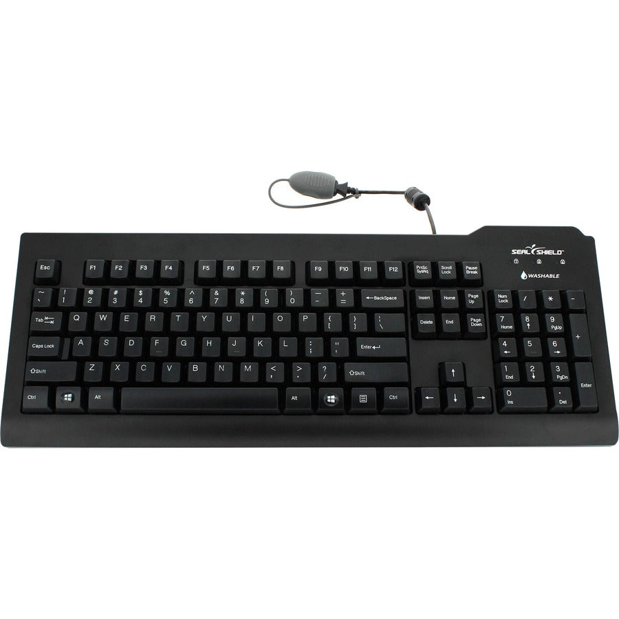 Seal Shield Silver Keyboard IP68 - 100% Waterproof, Antimicrobial, Dishwasher Safe, Black USB Default Title