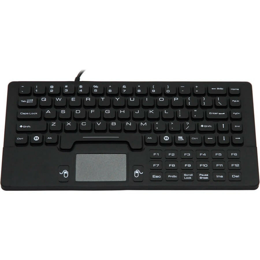 DSI IP68 Waterproof USB Keyboard - Rugged Industrial Use, 104 Keys with Touchpad, Black