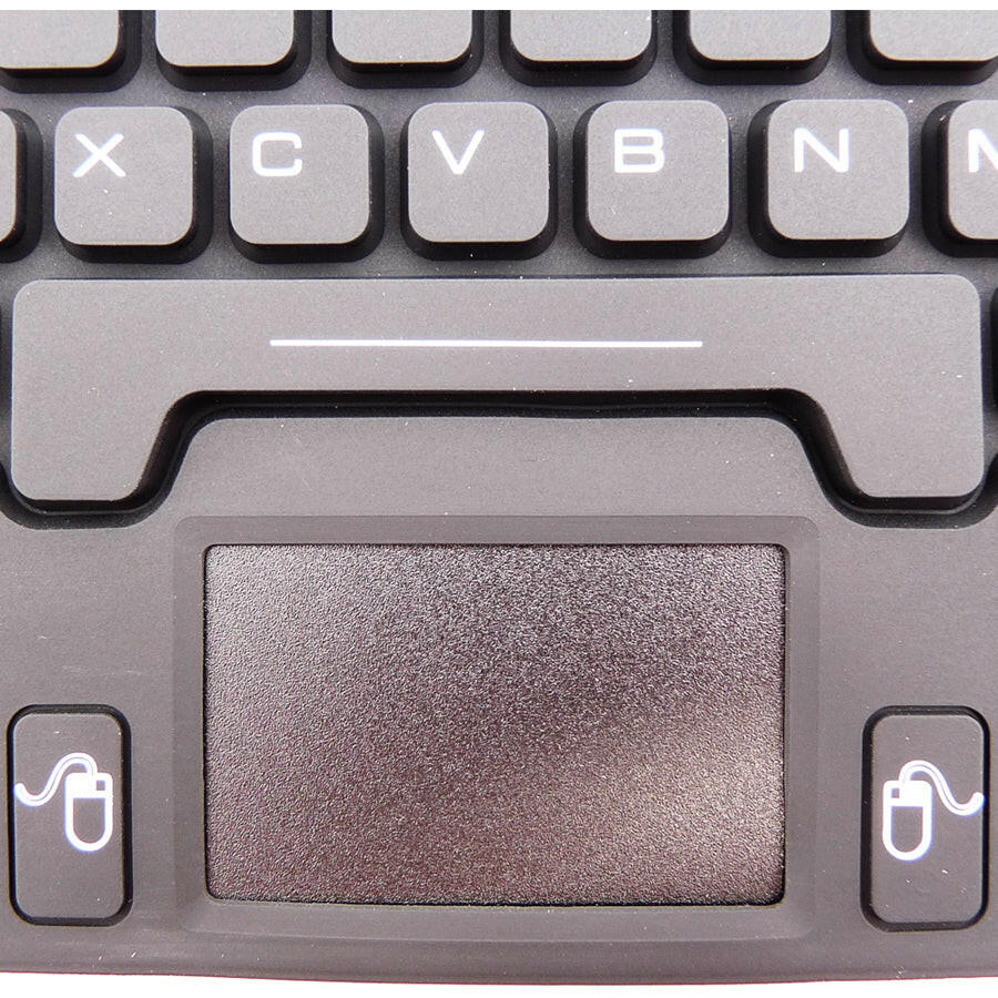 DSI IP68 Waterproof USB Keyboard - Rugged Industrial Use, 104 Keys with Touchpad, Black