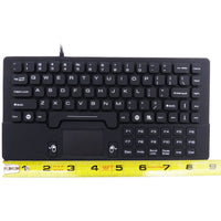 DSI IP68 Waterproof USB Keyboard - Rugged Industrial Use, 104 Keys with Touchpad, Black