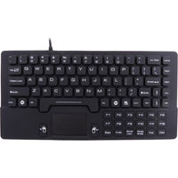 DSI IP68 Waterproof USB Keyboard - Rugged Industrial Use, 104 Keys with Touchpad, Black