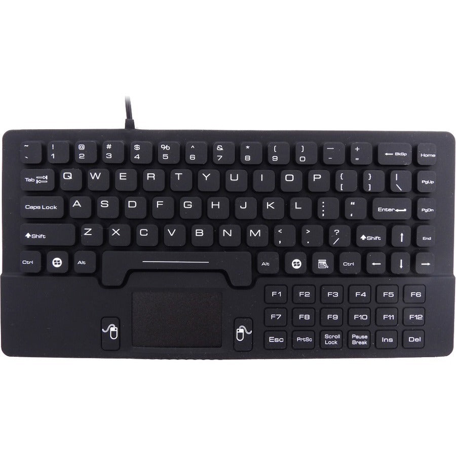 DSI IP68 Waterproof USB Keyboard - Rugged Industrial Use, 104 Keys with Touchpad, Black
