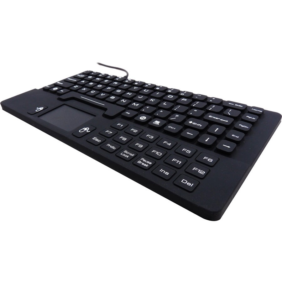 DSI IP68 Waterproof USB Keyboard - Rugged Industrial Use, 104 Keys with Touchpad, Black