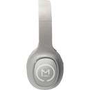 Close-up of the Morpheus 360 TREMORS 4500W Bluetooth 5.0 Headset showing the logo and design details, emphasizing its stylish look and wireless capabilities.