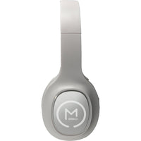 Close-up of the Morpheus 360 TREMORS 4500W Bluetooth 5.0 Headset showing the logo and design details, emphasizing its stylish look and wireless capabilities.