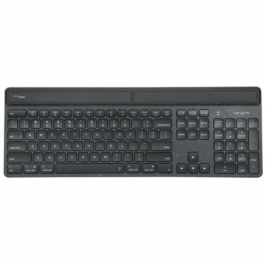 Targus EcoSmart Solar Bluetooth Keyboard - 85% Recycled Material, Antimicrobial, Multi-Device Connectivity