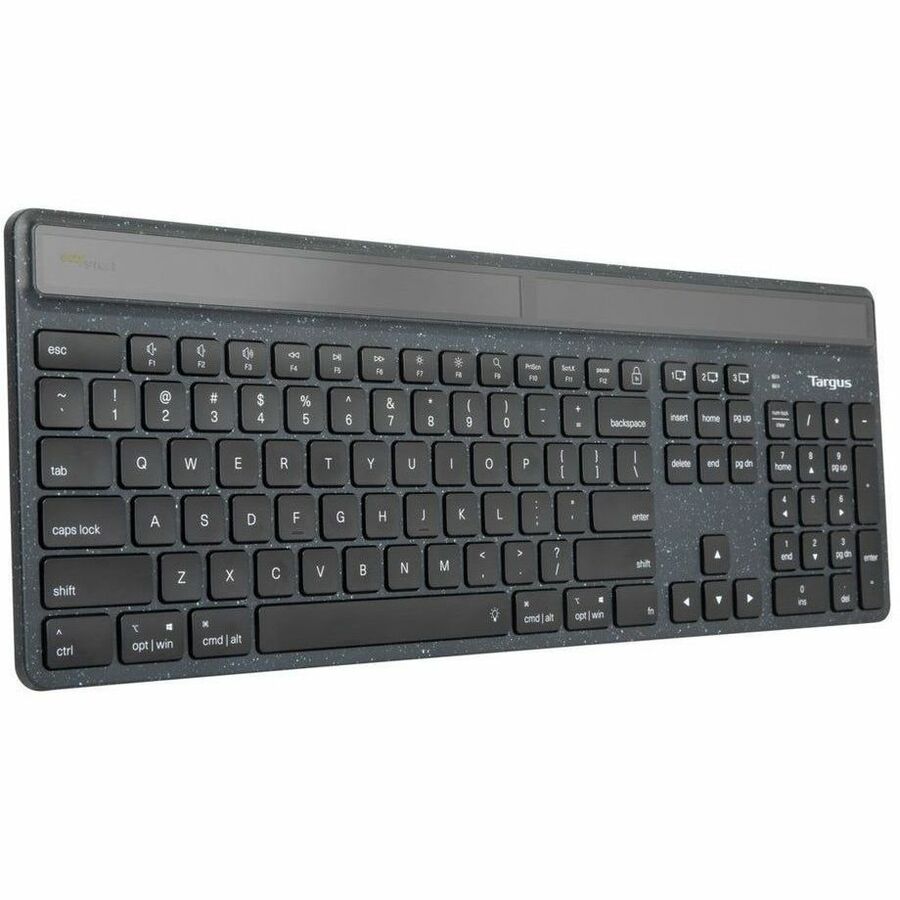 Targus EcoSmart Solar Bluetooth Keyboard - 85% Recycled Material, Antimicrobial, Multi-Device Connectivity
