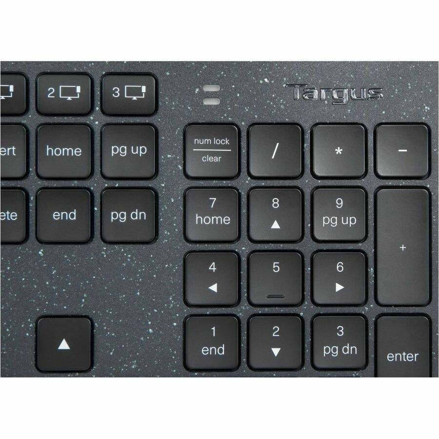 Targus EcoSmart Solar Bluetooth Keyboard - 85% Recycled Material, Antimicrobial, Multi-Device Connectivity