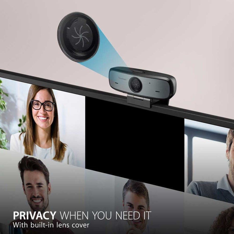ViewSonic VB-CAM-002 Full HD 1080p USB Camera with Built-in Microphone and Privacy Cover