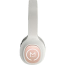 Side view of Morpheus 360 TREMORS Wireless On-Ear Headphones, highlighting the modern aesthetics and logo for enhanced comfort during music listening.