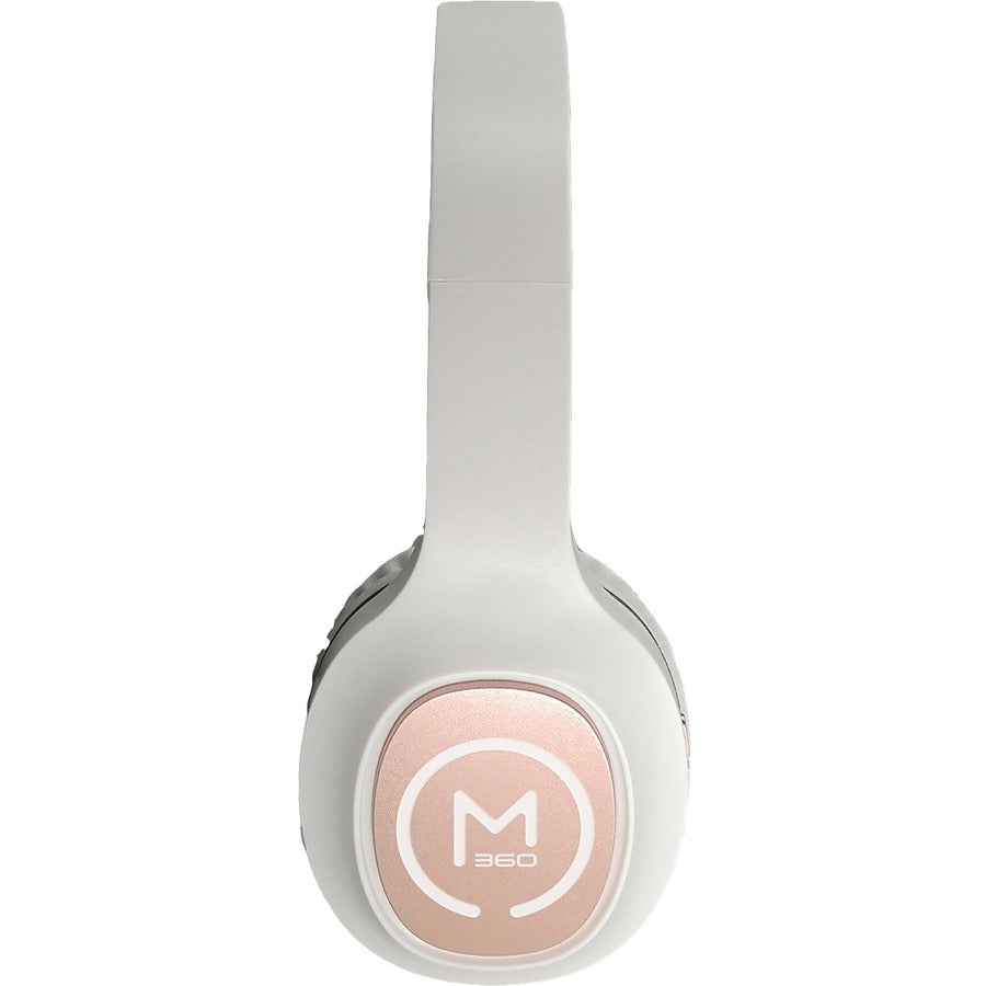 Side view of Morpheus 360 TREMORS Wireless On-Ear Headphones, highlighting the modern aesthetics and logo for enhanced comfort during music listening.