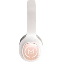 Close-up view of the Morpheus 360 TREMORS Wireless On-Ear Headphones, featuring soft padding and stylish design ideal for on-the-go audio experiences.