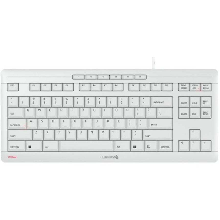 Cherry Stream TKL Wired Keyboard - Compact, Ergonomic, Quiet Scissor Switch, Black