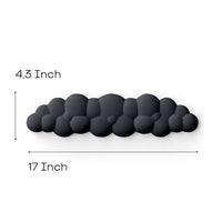 CloudWrist Black Memory Foam Wrist Rest by Kokovolta - Featuring dimensions of 4.3 inches in height and 17 inches in length, designed for ergonomic support.