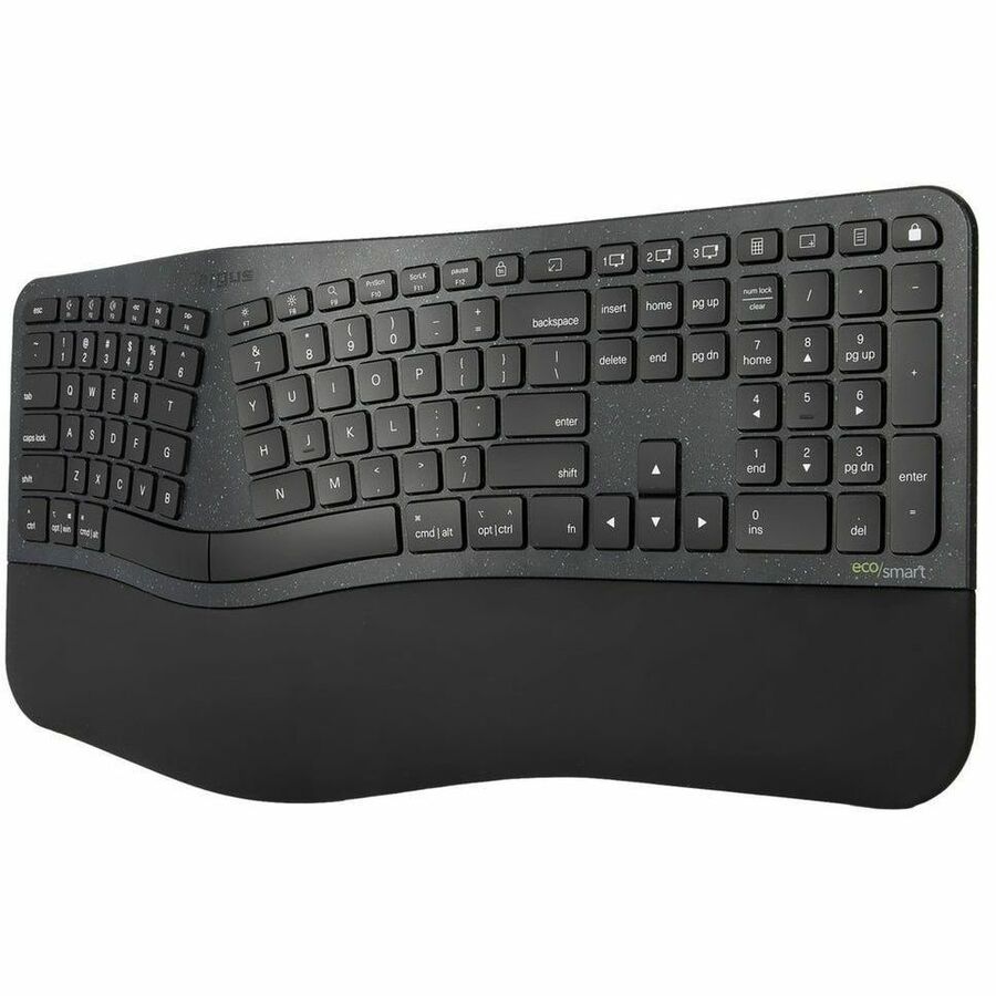 Targus EcoSmart Ergonomic Keyboard - Full-Size, 85% Recycled Materials, Bluetooth, Multi-Device Connectivity