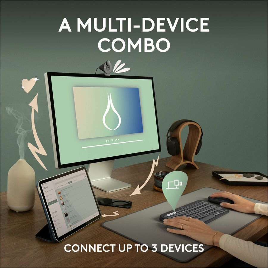 Logitech Pebble 2 Combo - Wireless Keyboard & Mouse, Logi Bolt, Quiet & Eco-Friendly Design