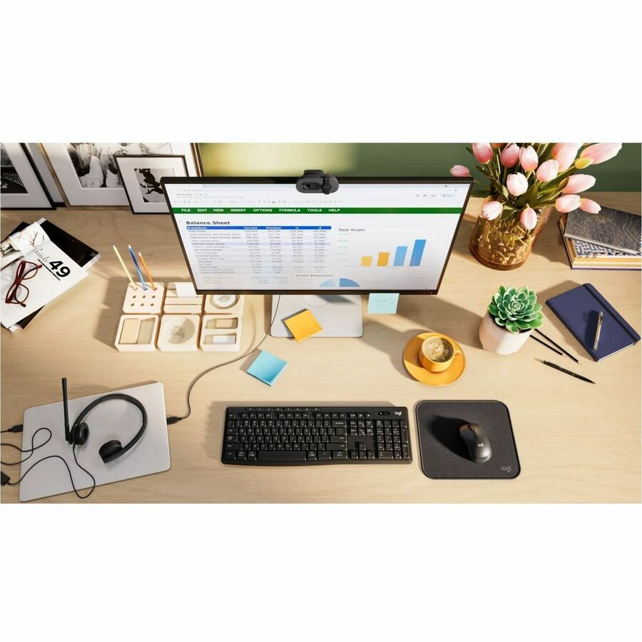 Logitech Brio 105 Webcam | 1080P Full HD Video | Sleek Graphite Design | Professional Quality