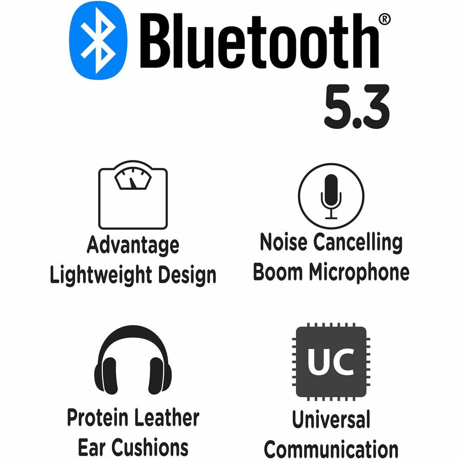 Morpheus 360 Advantage Stereo Wireless UC Headset with Boom Microphone HS6500SBT - Bluetooth Headphones