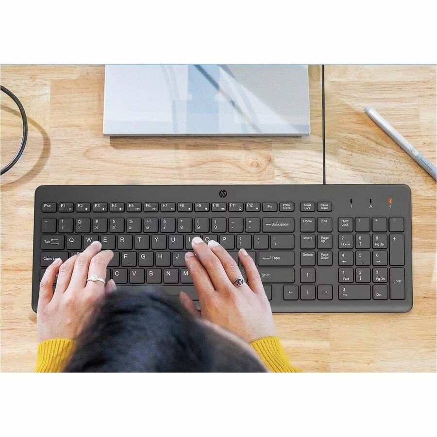 HP 150 Wired Mouse and Keyboard Set - Plug and Play, Ergonomic Design, Quiet Operation