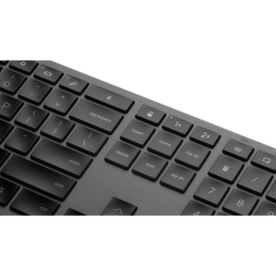 HP 975 Wireless Keyboard - Bluetooth & USB-A, Multi-Device Connectivity, Smart Backlight, Rechargeable Battery