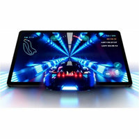 Samsung Galaxy Tab S9 Rugged 8GB RAM 128GB Storage Graphite being used for gaming, with neon visuals enhancing the experience.