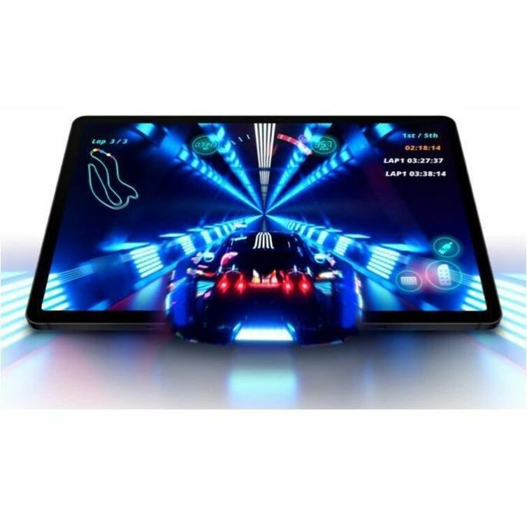 Samsung Galaxy Tab S9 Rugged 8GB RAM 128GB Storage Graphite being used for gaming, with neon visuals enhancing the experience.